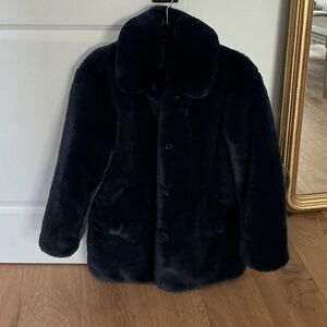 Madewell Woman’s Dark Blue Faux Fur Jacket